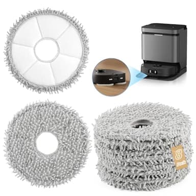 RongZy 8Pcs Panni per Mocio per Eureka J15 PRO Ultra Spazzole a Disco per Ecovacs Deebot T30 PRO Omni/T50 Omni/T30S Combo/T30S Combo Complete Panni Mop di Ricambio Robot Aspirapolvere Accessori(XX)