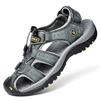 Sandali Sportivi Scarpe Estivi da Spiaggia per Uomo all'aperto Trekking Traspirante da Pescatore in Pelle Sandalo Acqua Grigio 43