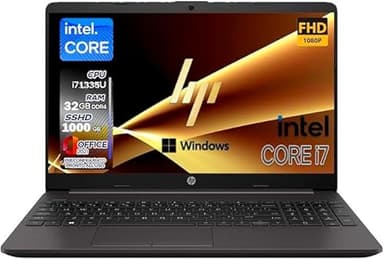 HP Notebook 250 G10, Pc portatile Grey, Intel Core i7 1335U 13Th Gen 5Ghz, Ram 32Gb, SSD 1Tb, Display 15.6" Full HD, Win 11 Pro, Office Pro, computer pronto utilizzo