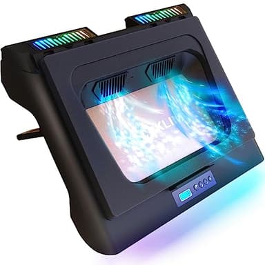 KLIM Everest Base Raffreddamento PC Portatile | Nuova 2024 | Supporto PC Portatile con Ventola Turbo (4300 RPM) | Guarnizione in Foam per Massime Prestazioni | Evita Il Surriscaldamento | da 15 a 17"