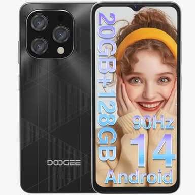 DOOGEE N55 Plus Smartphone 2024, 20GB RAM + 128GB ROM, 6,56" HD+ 90Hz Telefono Cellulare, Android 14, Octa Core, 13MP+8MP Cellulare, 4G Dual SIM/Face ID/5150mAh/OTG/GPS