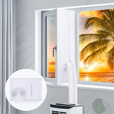 400CM Guarnizione per Finestre, Kit Condizionatore Finestra per Universale Condizionatore Portatile, Asciugatrice, Blocca Aria Calda con Doppia Zip, Chiusura a Strappo