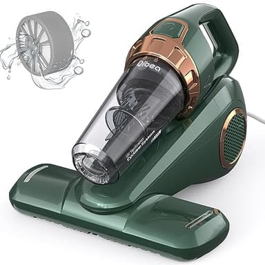 Dibea 15KPa Aspira acari per materassi, Aspirapolvere materassi, Aspiratore portatile battimaterasso, con sterilizzazione UV-C, Antibatterica, Rimuove Allergeni e Polvere, filtro HEPA(Verde)