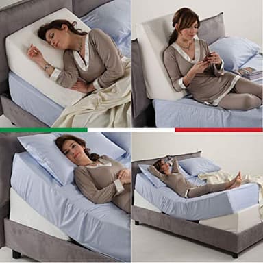 GEEMMA s.r.l. Cuscino cuneo anti reflusso dispositivo medico detraibile memory foam | Cuscino da lettura, Poggia schiena, cuscini gravidanza, cuscino per circolazione gambe