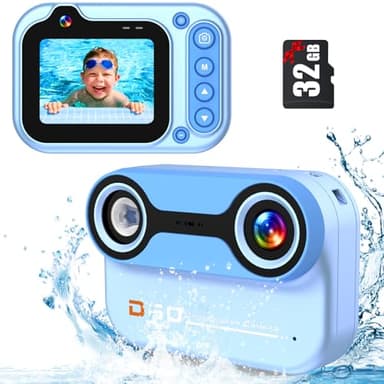 Macchina Fotografica Subacquea 10FT 1080P Full HD 26MP Fotocamera Subacquea Digitale, 10X Zoom Digitale, Telecamera Subacquea Per Selfie Subacquei, Nuoto, Spiaggia, Parco Acquatico - Blu
