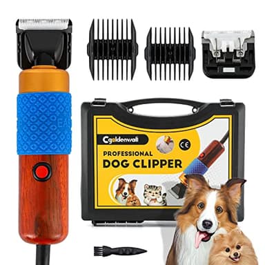 CGOLDENWALL Tosatrice per Cani 200W, con Cavo di Alimentazione da 3m e 2 Lame, Basso Rumore e Vibrazioni, Tosatrice Elettrica Professionale per Cani e Gatti, Conigli, Pecore e Altri Animali
