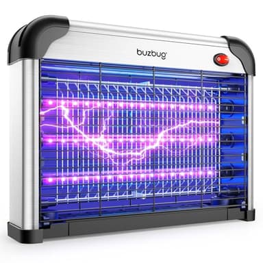 Buzbug lampada antizanzare LED, Durata di 10 Anni, 3 Lampade Potenziate per Maggiore Attrazione degli Insetti, Zanzariera Elettrica 3800V, Trappola per Moscerini, Zanzare, Falene e Mosche - MA009