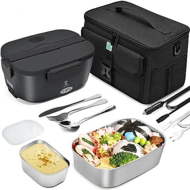 STN Scaldavivande Elettrico Portatile con 10L Borse isolate, set di posate grandi per 12v 24v 220v (10L Borse)