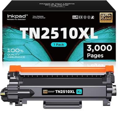 iNKPAD TN2510XL TN-2510 Toner Alta Capacità Compatibili per Brother TN2510 XL per HLL2865DW DCPL2620DW HLL2400DWE MFCL2835DW MFCL2860DWE MFCL2800DW HLL2445DW DCPL2665DW DCPL2660DW (1 NERO)