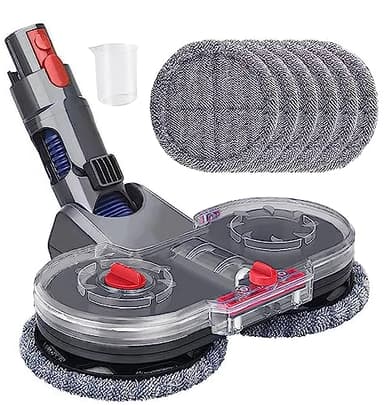 Fictezlove Testa di Mocio Elettrico per Dyson V11 V10 V8 V7 V15 Aspirapolvere, Lavapavimento per Dyson con Serbatoio dell'acqua Rimovibile, 6 Pezzi Lavapavimenti e Contenitore di Riempimento