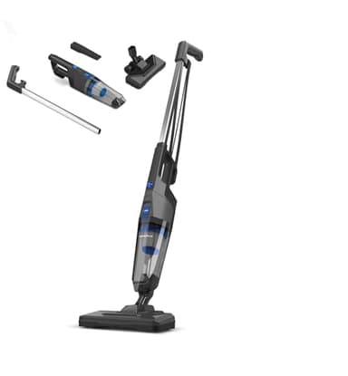 Goodyear - Scopa Elettrica 600W Senza Sacco, Aspirapolvere Verticale Potente 18kPa, Leggera e Compatta 1,9kg, Silenziosa 79dB, Serbatoio 0,6L, Cavo 3,8m, Controllo di Caudal