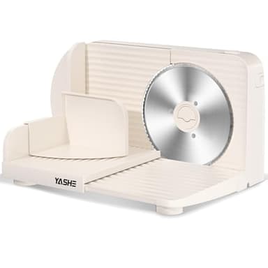 YASHE Affettatrice Elettrica Da Casa Pieghevole, 180W Con Lama Seghettata Da 17 Cm, Spessore Regolabile 0–15 Mm, Facile Da Pulire E Design Sicuro Per Carne, Formaggio, Pane, Verdure