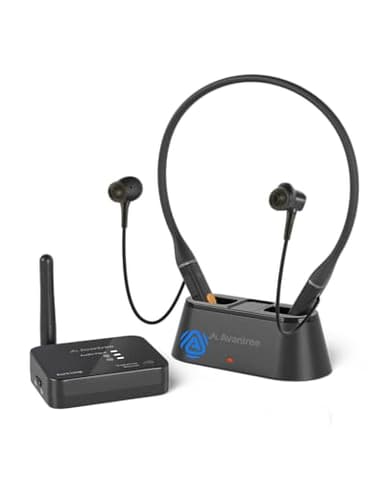 Avantree Aura Loop – Auricolari TV Wireless di Nuova Generazione con Auracast & Base di Ricarica, 3 Modalità EQ con Voice Clear per Anziani, Supporta Connessione Auracast One-to-Many