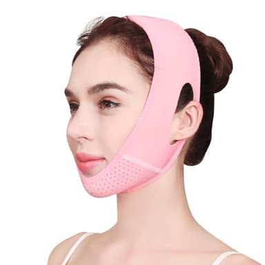 Maschera Doppio Mento Riutilizzabile, Cintura V Line per Lifting Viso, Fasciatura Snellente e Antirughe, Rassodante per Forma a V del Viso, Fascia Lifting per Doppio Mento