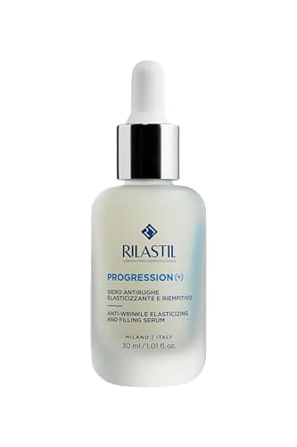 Rilastil Progression Plus, Siero Antirughe Elasticizzante e Riempitivo, Trattamento Rughe Marcate, Antiaging, Rimpolpante per Pelli Mature con Collagen, Acido Ialuronico, Confezione da 30 ml