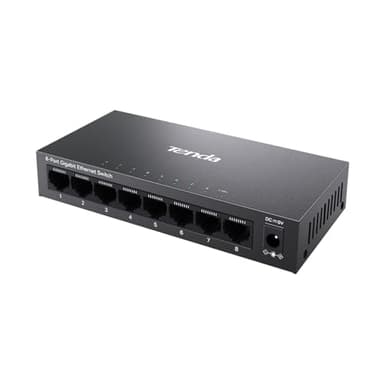 Tenda Switch Ethernet 8 Porte Gigabit Unmanaged TEG1008M, Switch Gigabit 10/100/1000 Mbps, IGMP Snooping, 802.1p/DSCP QoS, Hub Ethernet, Montaggio Desktop o a Parete, Plug & Play, Guscio di Metallo