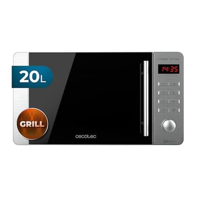 Cecotec Forno a microonde con grill ProClean 5110 Inox 20 L, rivestimento Ready2Clean, potenza 700 W, grill 800 W, 5 livelli operativi, 8 programmi, timer 60 min, display LED