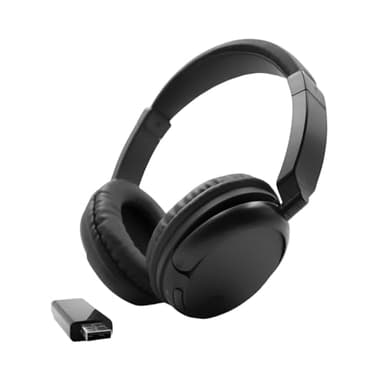 RETRADEKING Cuffie TV Senza Fili, Cuffie RF Over-Ear Comfort con Radio FM per Adulti e Anziani, Cuffii Stereo HiFi Leggere con Bassi Profondi per Viaggi in Ufficio - Nero