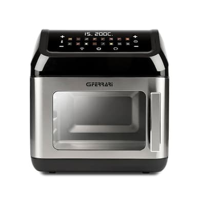 G3 Ferrari G10187 Friggisano Evo 13L Friggitrice ad aria, 1700W, 13 Litri, 16 Programmi, Display Digitale, Funzione essiccatore, Accessori INOX, BPA/PFOA Safe e Ricettario inclusi, Grigio Acciaio/Nero