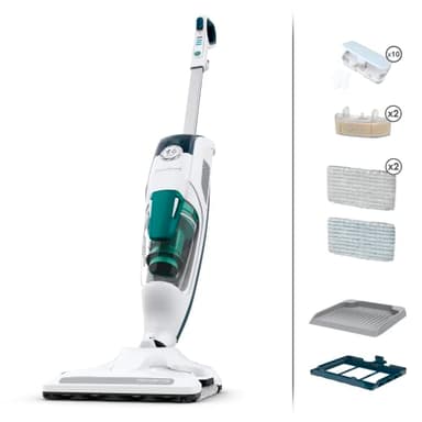 Rowenta RY7757 Clean & Steam Revolution Aspirapolvere a Vapore, Lavapavimenti Multisuperficie, Aspira, Lava e Igienizza Insieme, Elimina Germi e Batteri, Serbatoio Amovibile, Senza Sacco