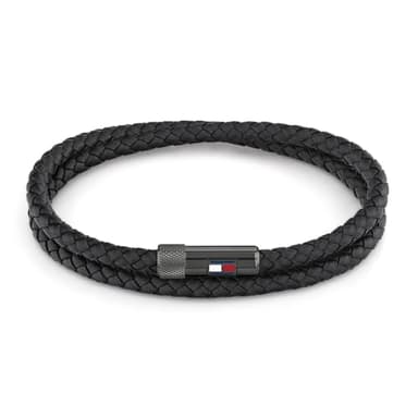 Tommy Hilfiger Jewelry Braccialetto da Uomo In Pelle Nero - 2790262S