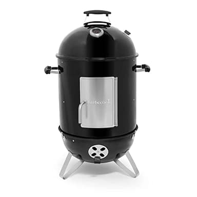 Barbecook Oskar M 3-in-1 smoker, affumicatore, barbecue e braciere per affumicatura a caldo e a freddo, smalto nero, griglia 44cm, 61X54X112cm