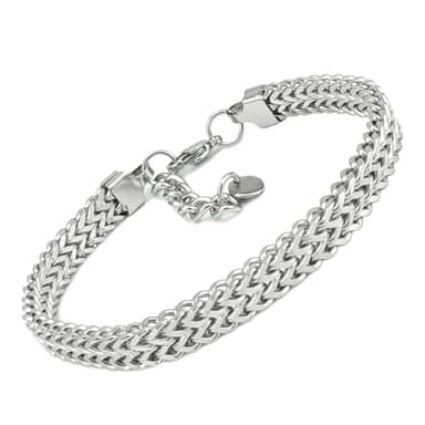 SAGA GIOIELLI® Bracciale Uomo Catena In Acciaio Inox