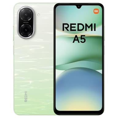 Redmi A5 Smartphone, 4+128GB, Verde, dual camera con AI da 32MP, ampia batteria da 5200mAh (typ), potente processore octa-core, display immersivo da 6,88" a 120Hz (caricatore non incluso)