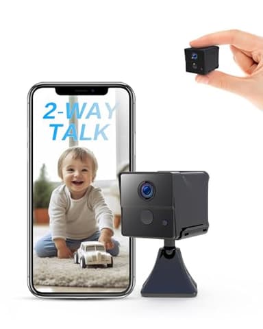 AOBOCAM Telecamera Spia, 2024 NUOVO 150 Giorni di Standby Mini Telecamera 4K HD/Conversazione Bidirezionale/Rilevamento del Movimento AI Telecamera Nascosta Wireless Wi-Fi Interno Piccola Telecamera