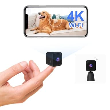 Telecamera Spia Wifi Interno 4K HD Mini Telecamera Nascosta Telecamera Senza Fili Videocamera Sorveglianza Per Auto/Casa/Bambini Lunga Durata Spy Cam
