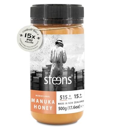 Steens Miele di Manuka - MGO 515+ - Puro Miele Manuka grezzo 100% certificato UMF 15+ - Invasettato e sigillato in Nuova Zelanda - Manuka Honey - 500 g