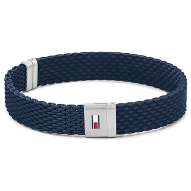 Tommy Hilfiger Jewelry Braccialetto da uomo in Silicone in nero o blu