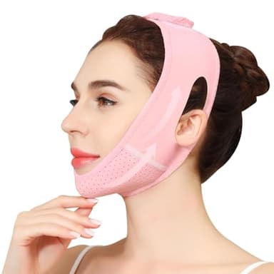 Doppio Mento Maschera Viso Snellente, Maschere Riutilizzabili a V, Fascia per il lifting del viso per il dimagrimento, Maschera lifting doppio mento, Cintura per il Sollevamento del Viso