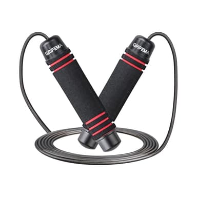 GRIFEMA GA5004 Corda per Saltare, Corda per Saltare con Manico in Schiuma Antiscivolo, per Adulti e Bambini, 2.8 m, Nero