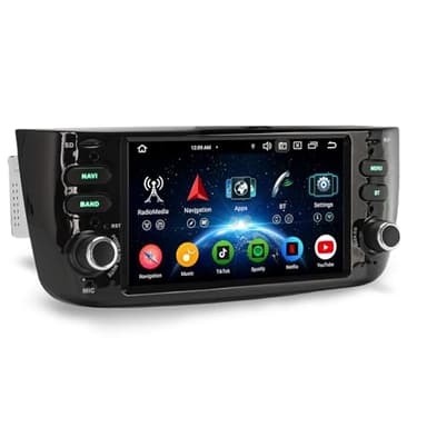 Erisin 8-Core Android 14 4GB+64GB Autoradio per Fiat Grande Punto Linea 6.2 pollici IPS Schermo tattile Supporto GPS Navigatore Senza fili CarPlay Android Auto WiFi DAB+ Bluetooth 5.0 DSP Canbus OBD2