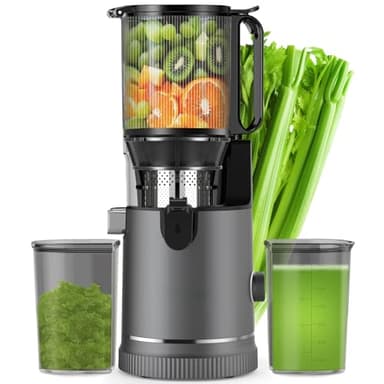 Estrattore di Succo - Slow Juicer con Bocca da 147 mm & Motore 400W | Alta Estrazione & Conservazione Nutrienti | Capacità 1,8L con 2 Bicchieri | Estrattore per Frutta e Verdura Intera