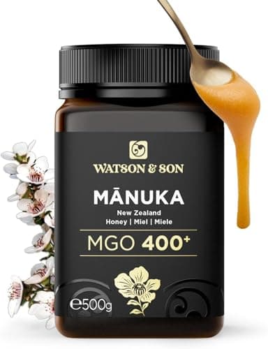 Watson & Son Miele Manuka MGO 400 (500g) - Puro grezzo 100% certificato - Invasettato e sigillato in Nuova Zelanda - Manuka Honey