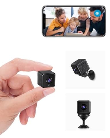 aobo Telecamera Nascosta 2023 4K HD Mini Telecamera Wifi Interno Videocamera Sorveglianza Senza Fili Microcamere Spia Batteria Lunga Durata Spy Cam Per Bambini/Casa/Auto