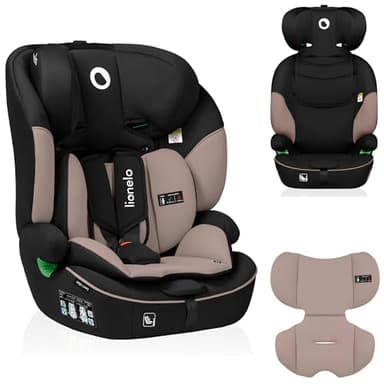 LIONELO LEVI I-SIZE Seggiolino auto per bambini 76-150 cm con l'ultima Norma i-Size R129 Protezione laterale, 10 Livelli di regolazione del poggiatesta, Schienale staccabile