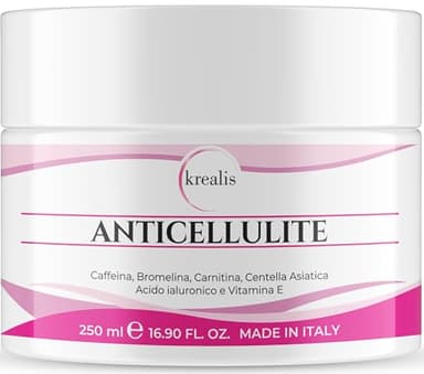 Crema Anticellulite Forte, 250 ml Crema Corpo Rassodante PROFESSIONALE, Anticellulite Drenante Per Cosce E Glutei, Cellulite, Pancia E Fianchi, Made in Italy