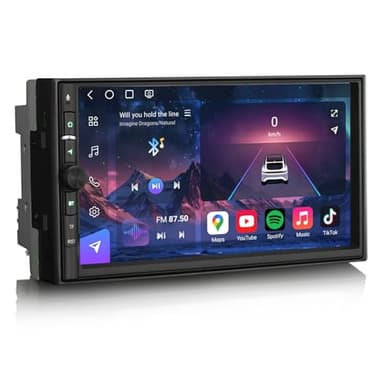 Qualcomm 8-Core 8GB RAM+128GB ROM Universal Android 14 Autoradio GPS Navigatore 7 pollici Schermo IPS 2 Din Supporto Bluetooth 5.1 CarPlay senza fili Android Auto WiFi 4G DSP FM RDS DAB+ USB OBD2