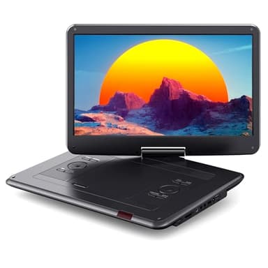 WOLFANG 17,5" Lettore DVD Portatile con 15,6" Display HD, 5000 mAh Batteria, Nessuna Restrizione Regionale, Doppi Altoparlanti Stereo, Supporto USB/Scheda SD/Sincronizzazione TV/Schermo del Proiettore