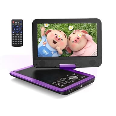 YOTON Lettore DVD Portatile da 12,5" con Schermo Girevole HD da 10,5" per Auto e Bambini, con Caricatore per Auto, Supporta 6 Ore di Batteria Integrata e USB/scheda SD/sincronizzazione TV