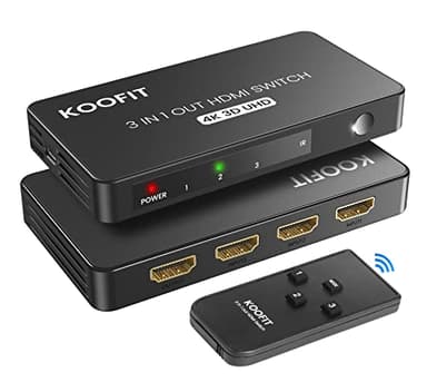 Sdoppiatore HDMI 4K, Switch HDMI 3 IN 1 Out con Telecomando, Splitter HDMi Supporta 4K 3D UHD HDR, Automatico per Xbox PS5/4/3 Blu-ray DVD Fire Stick HDTV PC Laptop Chromecast Nintendo