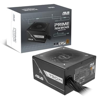 ASUS Prime 750W Bronze, Alimentatore Modulare per PC, 750W di Potenza, PCle Gen 5.0, 80 Plus Bronze, Standard ATX 3.0, Ventola con Doppio Cuscinetto a Sfera, Nero, PRIME-750B-BLACK