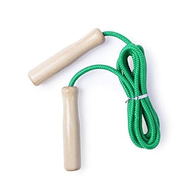 Corda per saltare in colori divertenti, corda regolabile da 260 cm con manico in legno verniciato, Skipping Rope Kids, regolabile Cotton Jumping Rope con manico in legno per ragazzi e ragazze. (Verde)