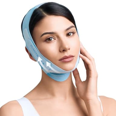 PLANTIFIQUE Maschera Doppio Mento Contorno Viso Donna e Uomo | Riutilizzabile e Regolabile in Tessuto Traspirante | Ice Silk Chin Mask