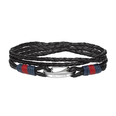 Tommy Hilfiger Jewelry Bracciale in Pelle Intrecciata da Uomo Colore Nero - 2700534