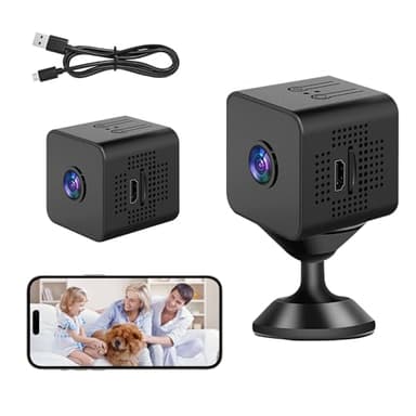 1080P HD Mini Telecamera Wifi Interno Video Camera, Sorveglianza Senza Fili Batteria Lunga Durata, Telecamera Wifi Interno Senza Fili, Microcamera
