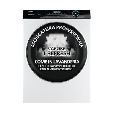 Haier I-Pro Serie 3 Asciugatrice 9 Kg a Pompa di Calore, Libera Installazione, Classe A++, Avvio Programmabile, con Sistema di Filtraggio 3 in 1, 59,5 x 66,5 x 84,5 cm, Bianca - HD90-A2939-IT